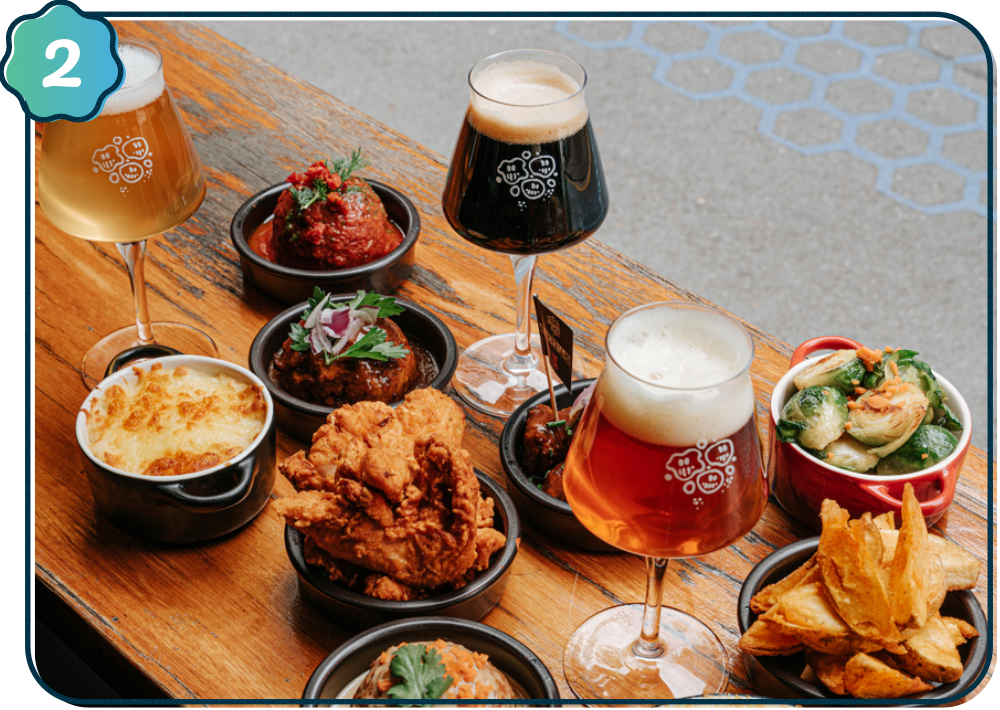 Table with drinks and food